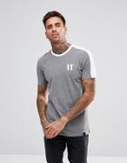11 Degrees Muscle T-shirt In Gray With Contrast Back - Gray