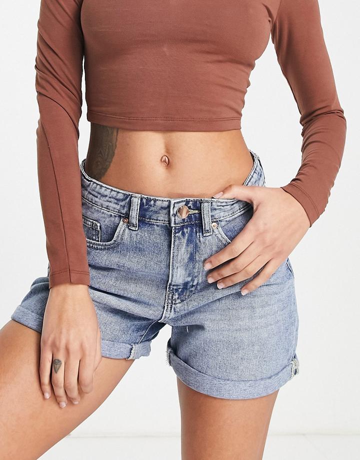 Only Phine Denim Mom Shorts In Light Blue Wash
