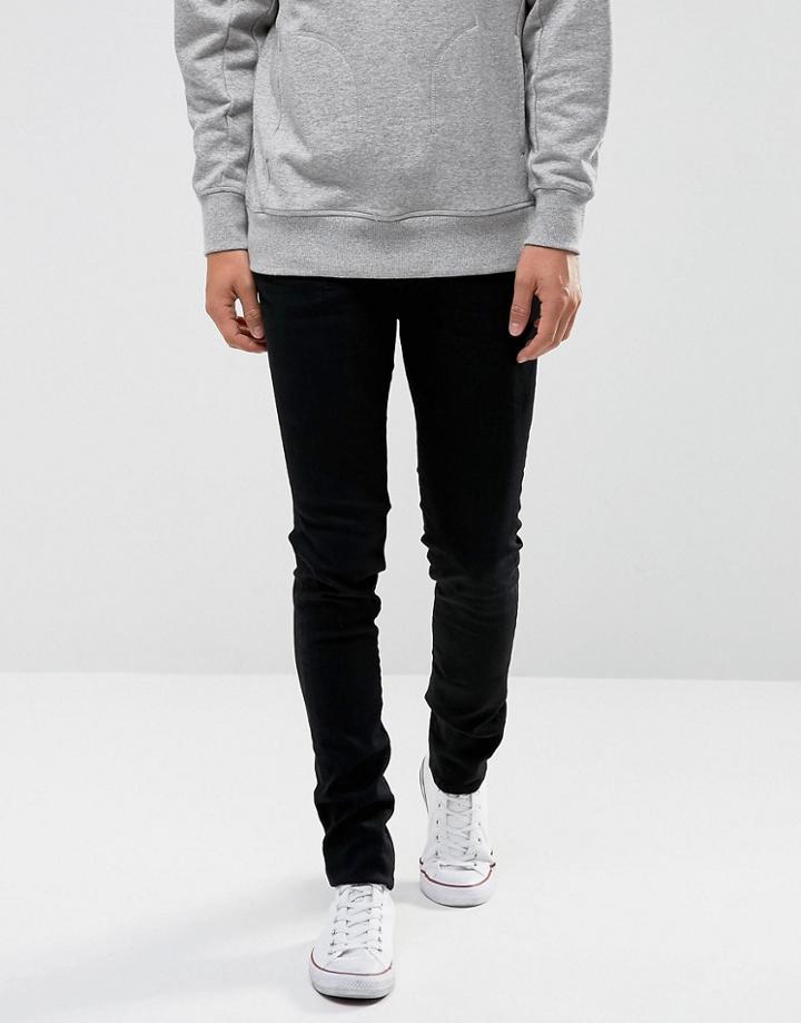 Waven Super Skinny Spray On Jeans In Black - Black