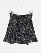 Stradivarius Short With Frill In Polka Dot-multi