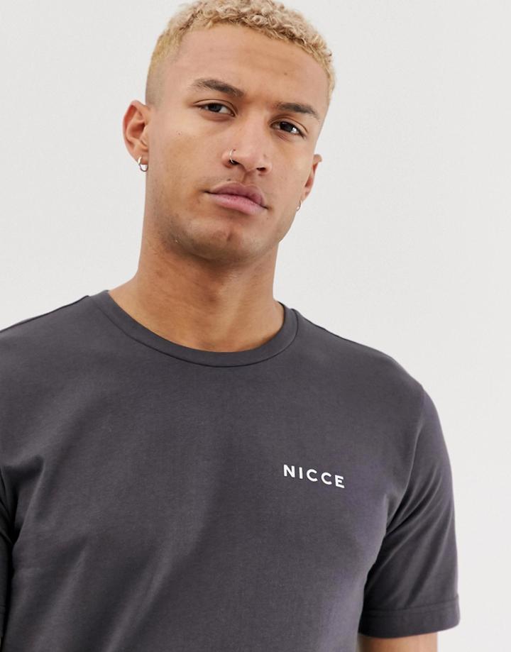 Nicce T-shirt With Logo In Gray-orange