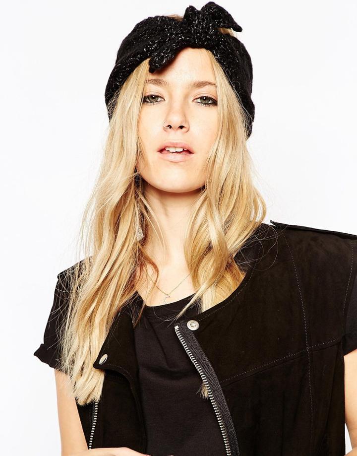 Asos Chunky Tie Front Headband - Mono