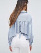 Missguided Shirt With Back Detail - Blue