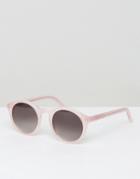 Monokel Eyewear Barstow Round Sunglasses In Pink - Pink