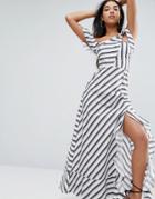 Asos Stripe Cotton Maxi Dress - Multi