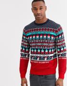 Threadbare Christmas Novelty Gnome Sweater In Red