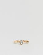 Asos Design Pinky Ring With Stone Detail In Gold - Gold