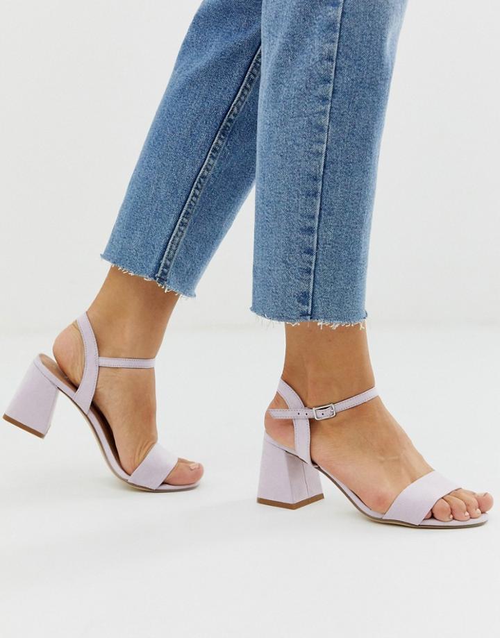 New Look Low Block Heeled Sandal In Lilac-purple
