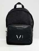Versace Jeans Backpack In Black With Logo - Black