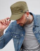 Fred Perry Waxed Canvas Cadet Cap Olive - Green