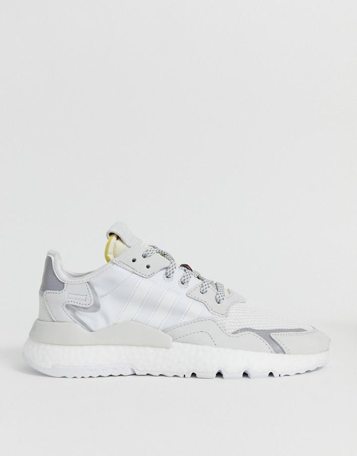 Adidas Originals Nite Sweatpants Sneakers In Triple White