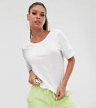 Noisy May Tall Dring Short Sleeve Cropped T-shirt - White