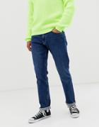 Weekday Easy Straight Fit Jeans In Midwash Blue