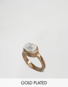 Low Luv Gold Plated Stone Ring - Gold