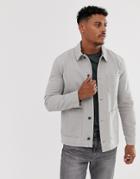 Asos Design Worker Jacket In Light Gray - Gray