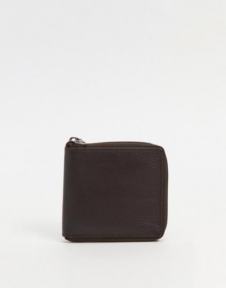 Urbancode Leather Ziparound Wallet-brown