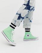 Converse Chuck Taylor All Star Hi Washed Fluro Green Sneakers