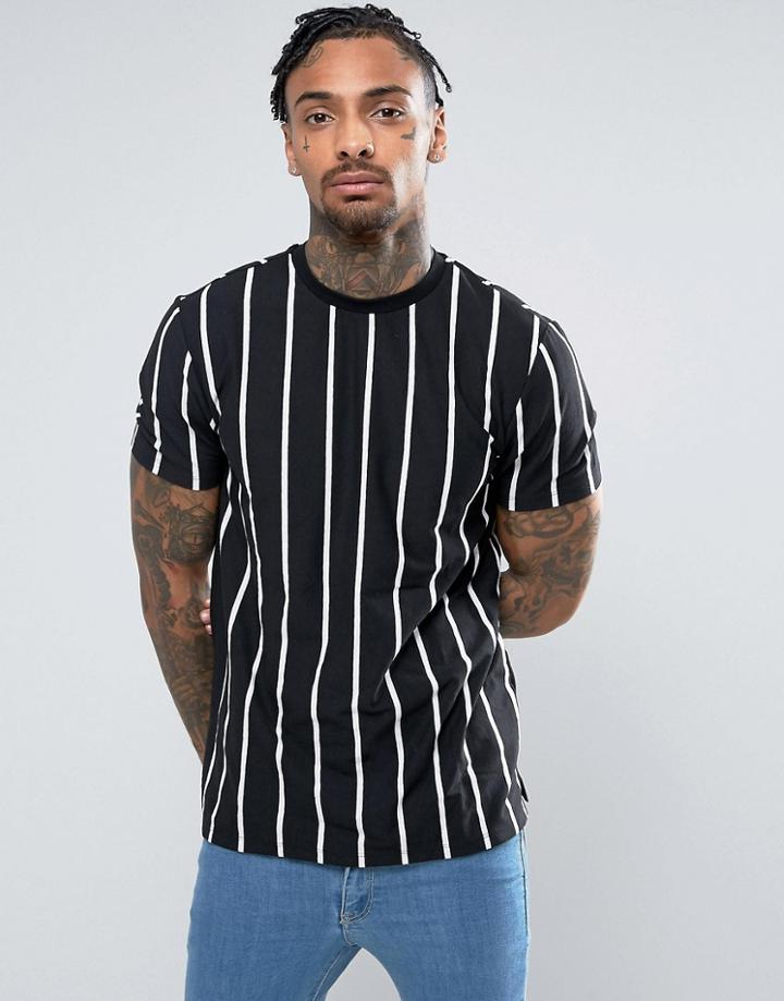 New Look T-shirt With Stripes In Black - Black
