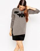 Asos Halloween Bats Sweater - Gray