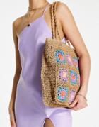 Topshop Crochet Tote Bag-neutral