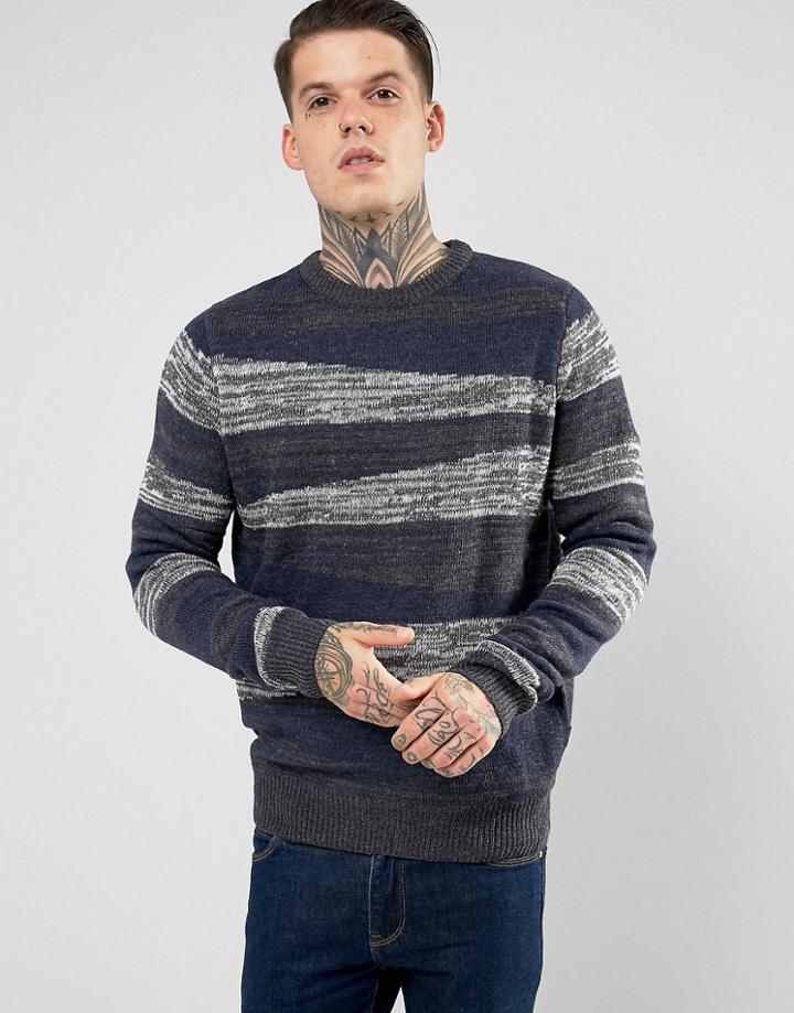 Bellfield Jacquard Sweater - Navy