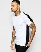 Asos Muscle T-shirt With Contrast Front And Back And Seamless Sleeve In Mono