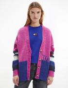 Tommy Jeans Colorblock Cardigan In Pink