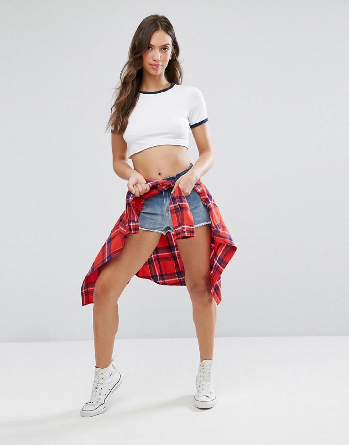 Brave Soul Dip Dye Denim Shorts - Blue