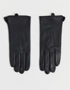Barney's Originals Real Leather Gloves With Touch Screen Compatibility In Black