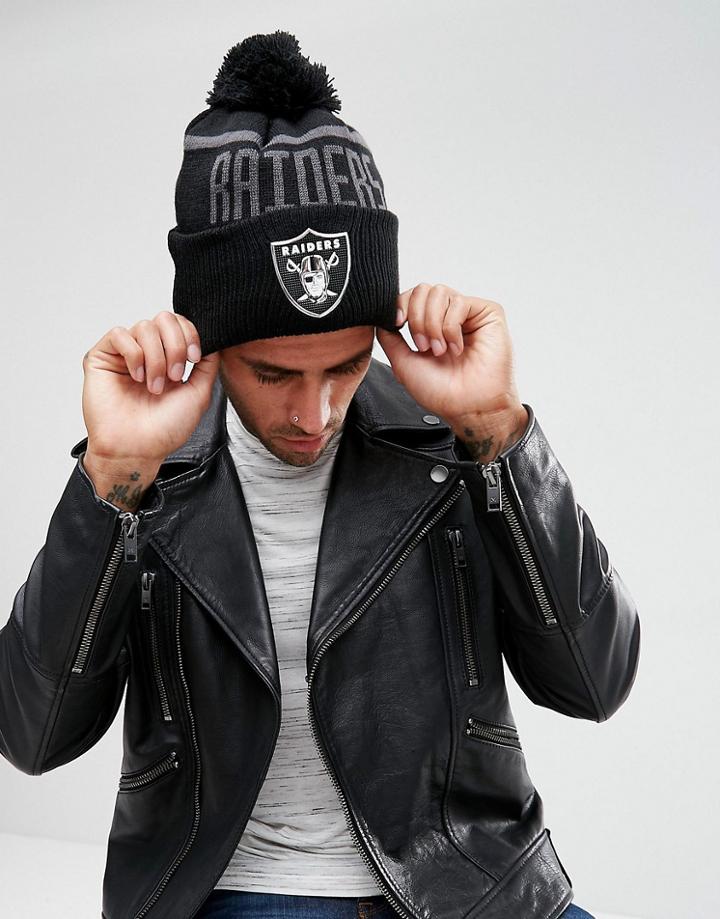 New Era Bobble Beanie Oakland Raiders - Black