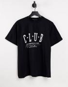 Mennace T-shirt In Black With Club Print