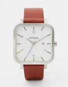 Nixon Ragnar Square Leather Strap Watch A939 - Brown