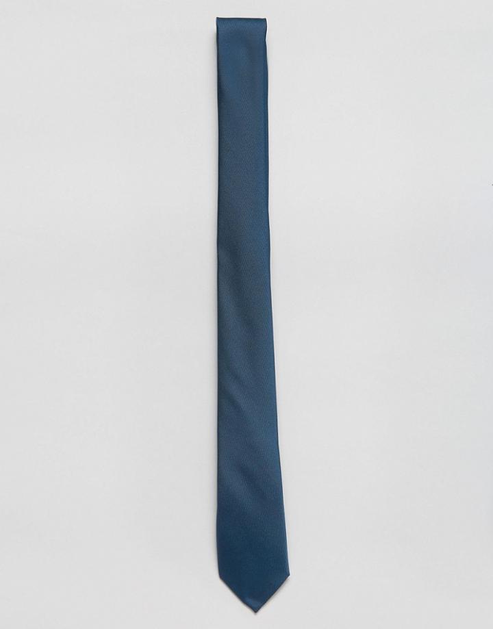 Asos Slim Tie In Dark Teal - Green