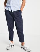 Jack & Jones Intelligence Wide Crop Chinos In Navy
