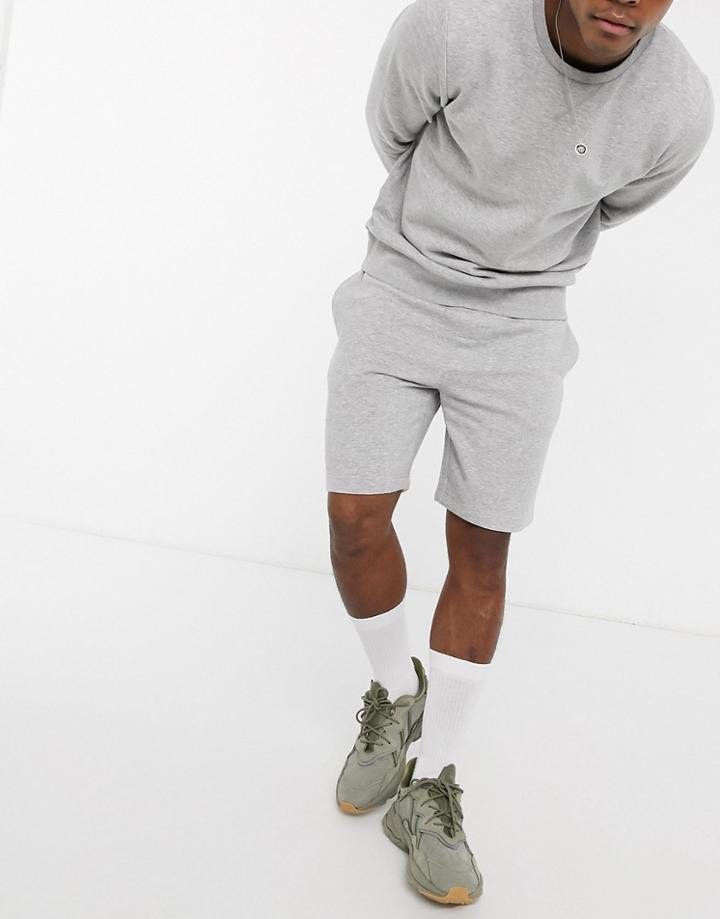 Brave Soul Jersey Shorts In Light Gray Heather-grey
