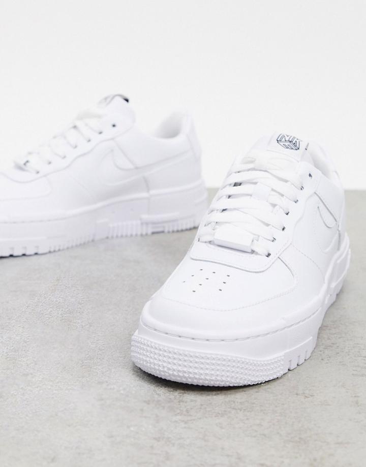 Nike Air Force 1 Pixel Sneakers In Triple White