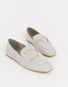 Park Lane Flat Trim Loafers In Gray Croc - Gray
