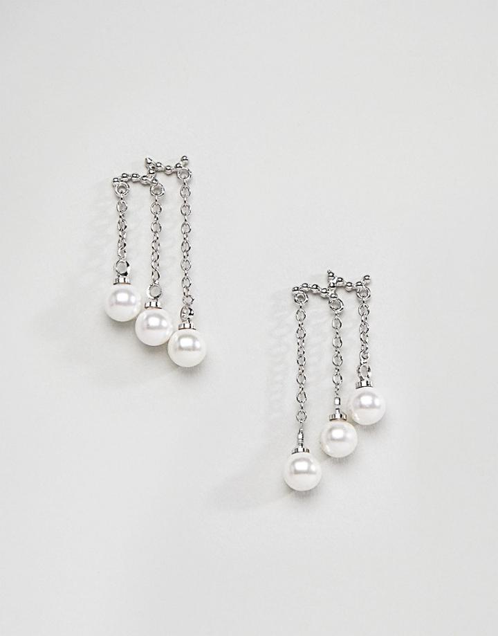 Nylon Pearl Drop Earrings - Cream