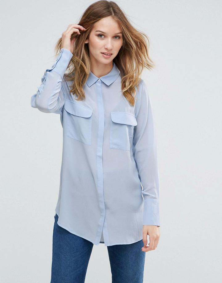 Gestuz Vega Silk Shirt - Blue