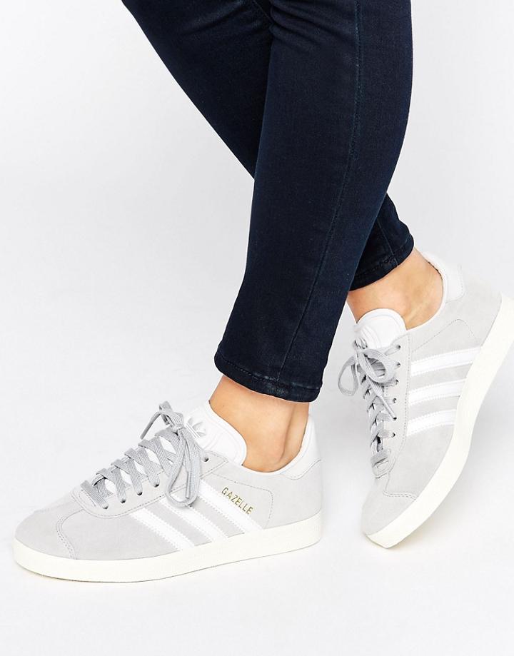 Adidas Originals Gray Suede Gazelle Sneakers - Gray