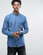 Minimum Barden Slim Denim Shirt Buttondown - Blue