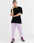 Asos Design Organic Oversized Longline T-shirt With Crew Neck In Black