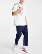 Hugo 338 Relaxed Crop Jeans In Mid Wash-navy