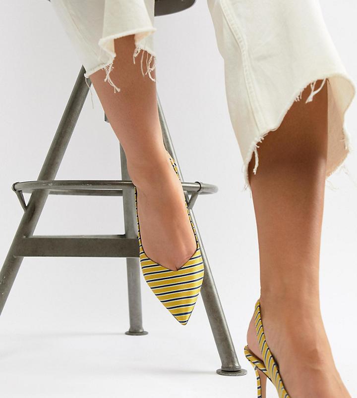 Asos Design Wide Fit Sebastian Slingback Mid Heels - Multi