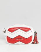 Valentino By Mario Valentino Red & White Chevron Cross Body Bag - Multi
