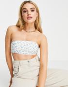 Fashion Union Bandeau Crop Top In Retro Floral - Part Of A Set-multi