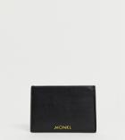 Monki Faux Leather Card Holder In Black - Black