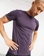 Adidas Training Aero T-shirt In Purple-black