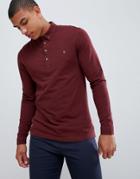 Farah Merriweather Long Sleeve Polo In Red - Red