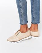 Asos Meet Up Lace Up Flat Shoes - Beige